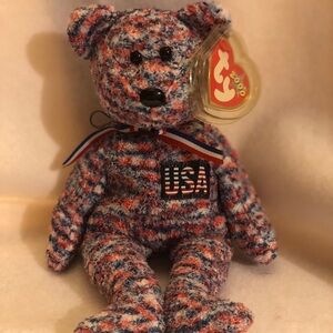 Ty Beanie Baby USA Bear with Flag Patch🇺🇸